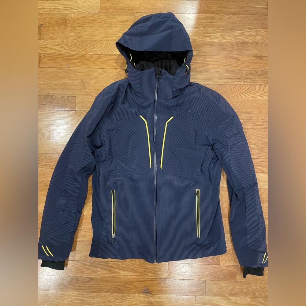 KJUS System Ski Coat, Navy Blue & Yellow, Size 50/M